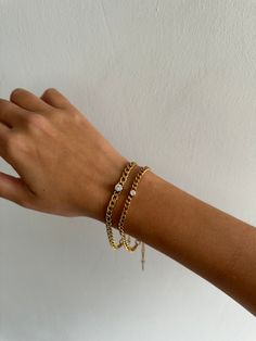 Gold filled bracelet Gold Jewelry Aesthetic, Jewelry Stacking, Jewelry Aesthetic, Jewelry Bracelets Gold, Stacked Jewelry, Stackable Bracelets, Birthstone Bracelets, Minimalist Bracelet, Summer Jewelry