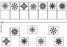 the snowflakes are arranged in four rows