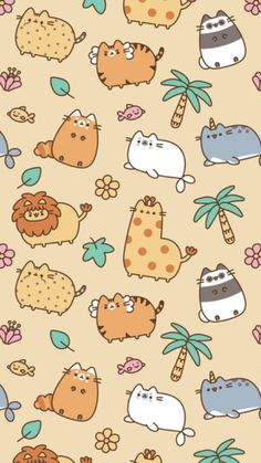 an animal themed wallpaper with many different animals