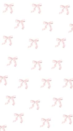 a white background with pink bows on it