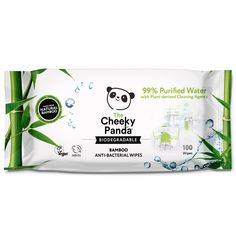 Cheeky Panda Ultra-Sustainable Biodegradable Universal Cleansing Wipes   The Cheeky Panda Antibacterial Wipes are made from sustainable bamboo perfect for a quick kitchen clean or getting your desk to gleam! Hangover Kit Wedding, Coconut Essential Oil, Facial Cleansing Wipes, Panda Eyes, Benzalkonium Chloride, Facial Wipes, Beauty Kit