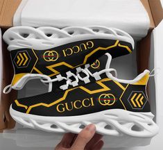 Product information: Gucci black white max soul shoes sneakers luxury hot for men women hot 2023 Max Soul Shoes The outer material is a mesh fabric. Cotton insole/lining. Lace-up closure. Rubber EVA sole. Breathable, Sweat-Absorbent  Lightweight. Beautiful Wavy Rubber Branded Shoes For Men, Sneakers Luxury, Soul Shoes, Branded Gifts, Gianni Versace, Gucci Black, Women Trends, Gifts For Men, Luxury Shoes