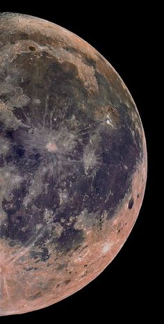 an image of the moon taken from space with a telescope on it's side