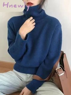 Cashmere Elegant Turtle Neck Women Sweater Soft Knitted Basic Pullovers O Neck Loose Warm Female Knitwear Jumper [20231109] window.adminAccountId=230948571; Winter Knitted Long Sleeve Tops, Knitted Long Sleeve Tops For Fall, Cozy Long Sleeve Knitted Tops, High Neck Knit Sweater In Solid Color, High Neck Knit Sweater Solid Color, High Neck Solid Color Knit Sweater, Solid Turtleneck Fine Knit Sweater, Solid Color Fine Knit Turtleneck Sweater, Cozy Blue High Neck Sweater