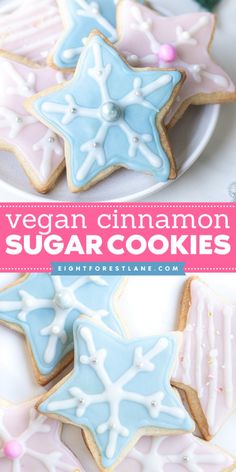 vegan cinnamon sugar cookies on a plate