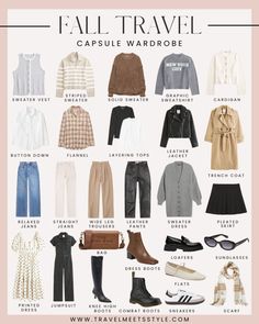 Travel light, Dress right: How to create the ultimate fall travel capsule wardrobe 2023 - Travel Meets Style Packing Early Fall Europe, Fall Europe Trip Packing, Easy Fall Capsule Wardrobe, Simple Fall Wardrobe, Cute Sightseeing Outfits Fall, Outfits For Europe In October, 5 Day Capsule Wardrobe Packing Light, Travel Capsule Wardrobe Uk Fall, Carry On Travel Wardrobe