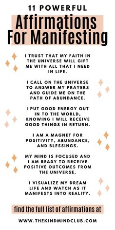 List Of Affirmations, Powerful Affirmations, Daily Positive Affirmations, Morning Affirmations, Law Of Attraction Affirmations