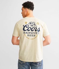 Tee Luv Coors® Beer T-Shirt - Cream X-Large, Men's Ivory Graphic chest pocket t-shirt. 100% Cotton. Machine wash cold. Non-chlorine bleach when needed. Tumble dry low. Do not iron. Do not dry clean.. MEN'S T-SHIRT SIZE CONVERSION CHART Size S M L XL XXL XXXL XXXXL Chest 36 38 40 42 44 46 48 Body Length 27 28 29 30 31 32 33 *Conversion sizes may vary. All measurements based on size medium. Apparel & Accessories > Clothing > Shirts & Tops Brewery Merch, Beer Shirts Men, Beer Graphic, Western Graphic Tees, Cowboy Outfits, Beer Shirts, Conversion Chart, Accessories Clothing, Pocket Tshirt