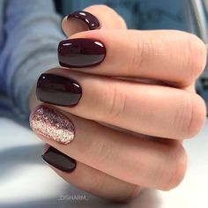 30+ Holiday Nail Ideas | | Mauve nails, Squoval nails, Accent nail designs Accent Nail Designs, Mauve Nails, Squoval Nails, Short Square Nails, Burgundy Nails, Rainbow Nails, Oval Nails