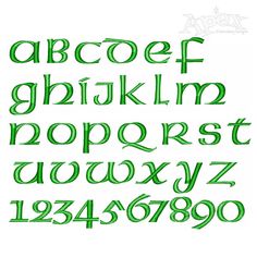 the letters and numbers are drawn in green ink