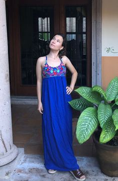 This handmade Mexican dress is perfect for any special event or for bridesmaid dresses. This traditional dress is lovingly handmade by Mexican artisans in Chiapas, Mexico. Note This dress is reduced so that you can see the measurements of the garment, the length is from the armpit We ship anywhere in the word, from Tepic, Nayarit,  mx. Made by artisans from Oaxaca, Mx We recommend washing by hand with cold water, tender in the shade, to better preserve the original color