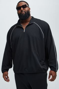 Available In Black. Mock Neck Quarter Zip Long Sleeve 100% Polyester Pair With "Terry Track Pants" Imported | Mens Terry Track Anorak in Black size Large by Fashion Nova Black Mock Neck, Mens Fleece, Swim Shorts, Track Pants, Mock Neck, Quarter Zip, Clothes For Sale, Everyday Essentials Products, Black Fashion