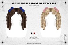 three different types of braids with the names elizabeth hairstyles on each side