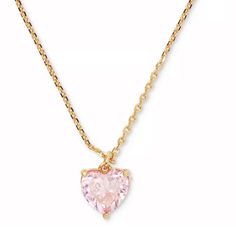 Nwot Ships Same Day Current In Retail $58 Rose Color Stone Gold. Chain Gold-Tone Birthstone Heart Pendant Necklace, 16" + 3" Extender Kate Spade New York Makes A Special Time Even Sweeter With This Gorgeous Heart-Shaped Birthstone Pendant Necklace. Set In Gold-Tone Mixed Metal; Glass Or Epoxy Approx. Length: 16" + 3" Extender; Approx. Drop: 2/5" Signature Spade Lobster Clasp Closure Pairs With Other Pieces From The My Love Collection Photo May Have Been Enlarged And/Or Enhanced. Pink Heart Pendant Necklace With Clavicle Chain, Pink Heart Necklace On Clavicle Chain, Feminine Pink Necklace With Heart Charm, Pink Gold Heart Pendant Necklace, Pink Gold Heart Necklace For Valentine's Day, Birthstone Pendant, Color Stone, Stone Gold, Chain Gold