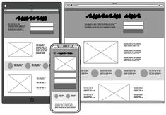 two cell phones sitting next to each other on top of a webpage design concept