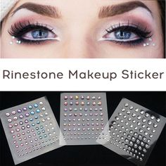 Makeup With Stickers, Senior Pics Makeup, Makeup With Jewels, Hogwarts Makeup, Crystal Eye Makeup, Brazilian Makeup, Rhinestone Eye Makeup, Eye Makeup Daytime, Eye Makeup Idea