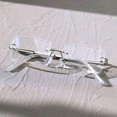 Silver Rimless Square Acrylic Frame With A Sleek Silver Metal Frame. Unisex For Men & Women. You Can Dress These Up Or Down.You Can Wear These With Any Outfit. Great For Summer Or A Night Out. (This Color Is Hard To Find). So Ladies / Fellas Hurry Before Their Sold Out. Make Me A Reasonable Offer. No Low Ball Offers Please. Silver Glasses Only. Other Glasses Are In A Different Listing. No Frame Square Glasses, Square Rimless Glasses, Fashion Glasses Men, Rimless Glasses Aesthetic, Rimless Glasses For Men, Rimless Glasses Women, Rimless Eyeglasses For Women, Stylish Glasses Frames, Stylish Glasses For Men