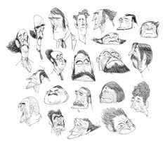 a bunch of sketches of people with different facial expressions