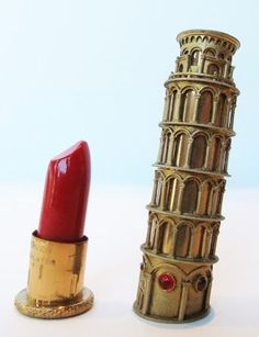 Vintage Lipstick, Drag Make-up, Tower Of Pisa, Vintage Cosmetics, Lipstick Case, Vintage Makeup, Red Lipstick, Cute Makeup