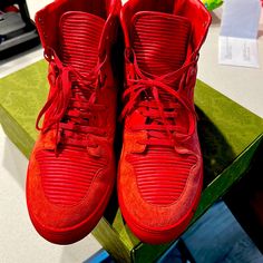 Red October Balenciagas Red Leather Sneakers For Spring, Red October, Balenciaga Shoes, Balenciaga, Athletic Shoes, Men's Shoes, Man Shop, Sneakers, Red