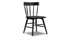 a black wooden chair on a white background