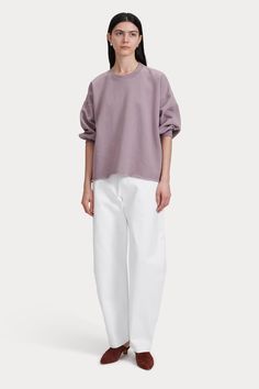 Fond Sweatshirt Dirty White, Cropped Sleeves, Knit Shoes, White Charcoal, Rachel Comey, Short Jumpsuit, Season Colors, Knit Skirt, Blazer Dress