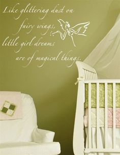 Love this 'Like glittering dust on fairy wings, little girl dreams are of magical things' for a baby girls nursery or toddler bedroom! Magic Things, Fairy Nursery, Baby's Room, Fairy Dust, Nursery Themes, Wall Decal, Nursery Decor, Nursery, For Sale