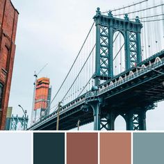 an image of the brooklyn bridge with color swatches