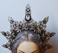 Vampire Headpiece, Fantasy Wedding Dress, Fantasy Crystal, Elven Fairy, Queen Tiara, Fantasy Crown, Gothic Crown, Queens Tiaras, Crown Aesthetic