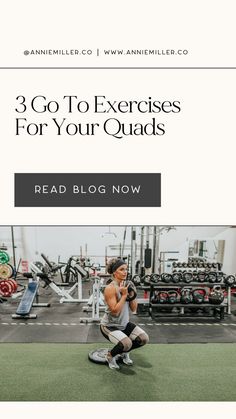 a woman squatting on the ground in a gym