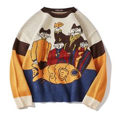 size: M, Color: Color Top Streetwear Brands, Retro Mode, Embroidered Sweater, 로고 디자인, Mode Inspiration, Street Style Outfit, Jumper Sweater, Online Shopping Clothes, Pretty Outfits