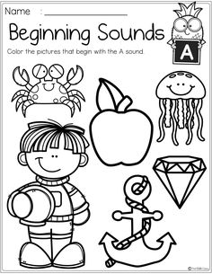 the beginning sounds coloring book for children