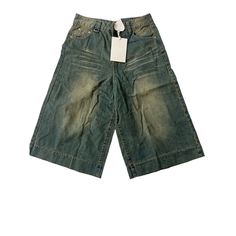 New With Tags Aelfric Eden Longline Jorts Denim 100% Cotton Shorts Wide Leg, Baggy Long Shorts Y2k Streetwear Style Blue Medium Wash - Vintage Wash Size 34 Y2k Medium Wash Short Bottoms, Baggy Long Shorts, Y2k Style Mid-rise Medium Wash Shorts, Baggy Y2k Denim Shorts, Y2k Mid-rise Medium Wash Shorts, Jorts Y2k, Cheap Washed Blue Streetwear Shorts, Thrifted Clothes, Denim Jorts