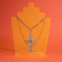 Count your blessings and say a little prayer, this striking statement piece aims to kill. The hallowed piece features a linked chain and 3" long gothic, ornate cross. It can be worn as a necklace or pocket chain. *Adjustable Chain 14"-16" (Sizes Available) *Sterling Silver Plated *Handmade in Los Angeles Ornate Cross, Pocket Chain, Count Your Blessings, Face Jewellery, Nameplate Necklace, Liquid Gold, Hand Chain, Bead Charm Bracelet, Dangly Earrings