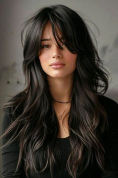 long layered haircut, layered haircut, long layers, layered haircut, layered haircut with curtain bangs Layers Haircut, Haircuts For Long Hair With Layers, Hair Secrets, Long Layered Haircuts, Long Hair With Bangs, Long Black Hair, Haircuts For Long Hair, Long Hair Cuts