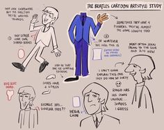 the beatles cartoon artist style study