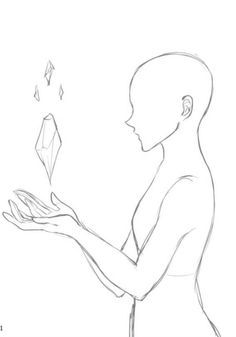 a drawing of a woman holding a diamond