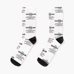 Super soft all-over printed knit socks with extra cushioning in the sole. Suitable for men and women. School counselor life - top trending gift idea for school counselors Idea For School, School Counselor, Top Trending, Trending Gifts, Socks For Sale, Knit Socks, Top Trends, Knitting Socks, Multi Color