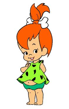 a cartoon girl with red hair and green dress