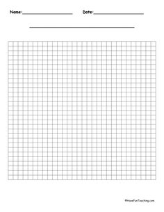 a graph paper with the words name and date