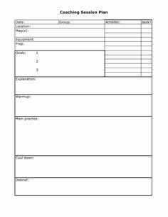 the coaching session plan is shown in this image