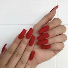 Red Matte Nails, Matte Nails Design, Acrylic Nails Coffin Short, Xmas Nails, Fabulous Nails, Coffin Nails Designs