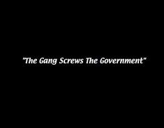 the gang screws the government logo on a black background with white text that reads,'the gang screws the government '