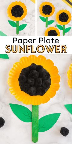 paper plate sunflower craft for kids to make