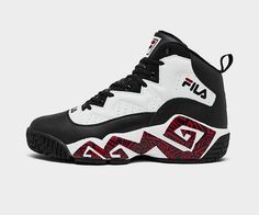 The Men's Fila MB Basketball Shoes will allow you to throw back to the golden era of hoops. You'll look great wearing this nostalgic style and sturdy construction, both on and off the court. Fila Shoes, Throw Back, Basketball Sneakers, Hummel Sneaker, G Shock, The Court, Kitchen Gadgets, Basketball Shoes, Air Jordan Sneaker