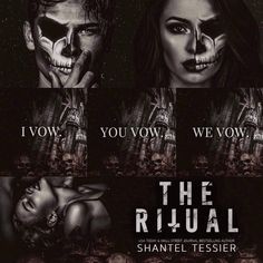 the ritual movie poster with three different faces and their names in black, white and red