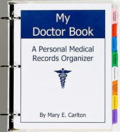 a personal medical record book with the title'my doctor book'written on it