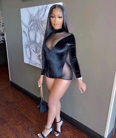 Dope Swag Outfits, Young Women Outfits, Lil Black Dress, Girls Club, Curvy Girl Outfits, Sleeved Romper, Long Sleeve Romper, Fashion Killa, Classy Outfits