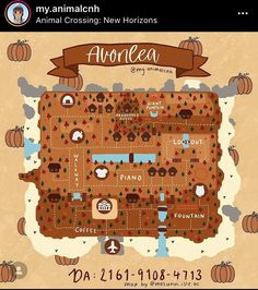 the map for an area with pumpkins and other things