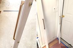 two pictures side by side one has a door and the other has a handle